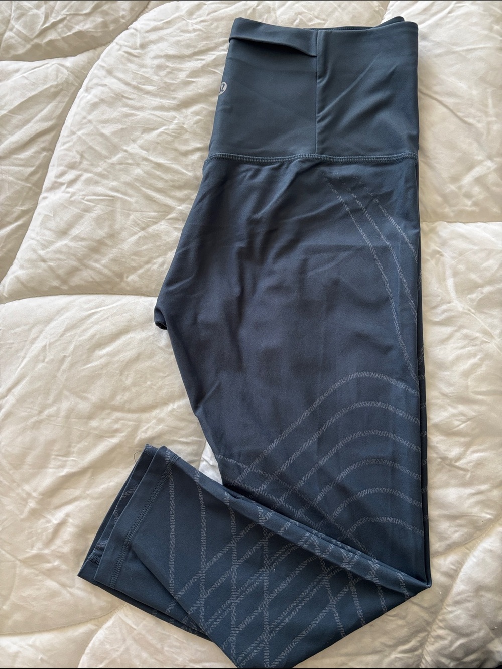 lululemon athletica Dark Navy Leggings with Subtle Wave Print